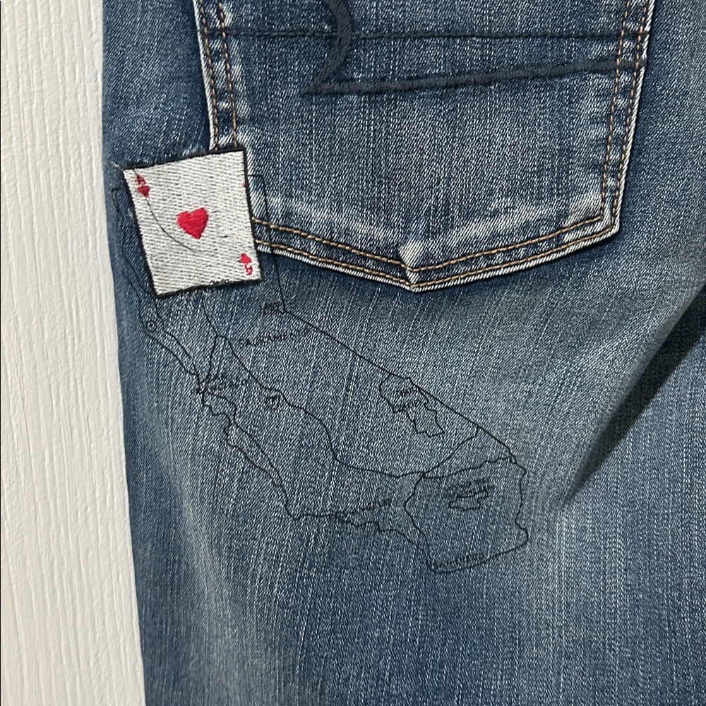 Rare American Eagle Outfitters Graffiti Patch Denim X Jeggings Size 14 R - Picture 8 of 11